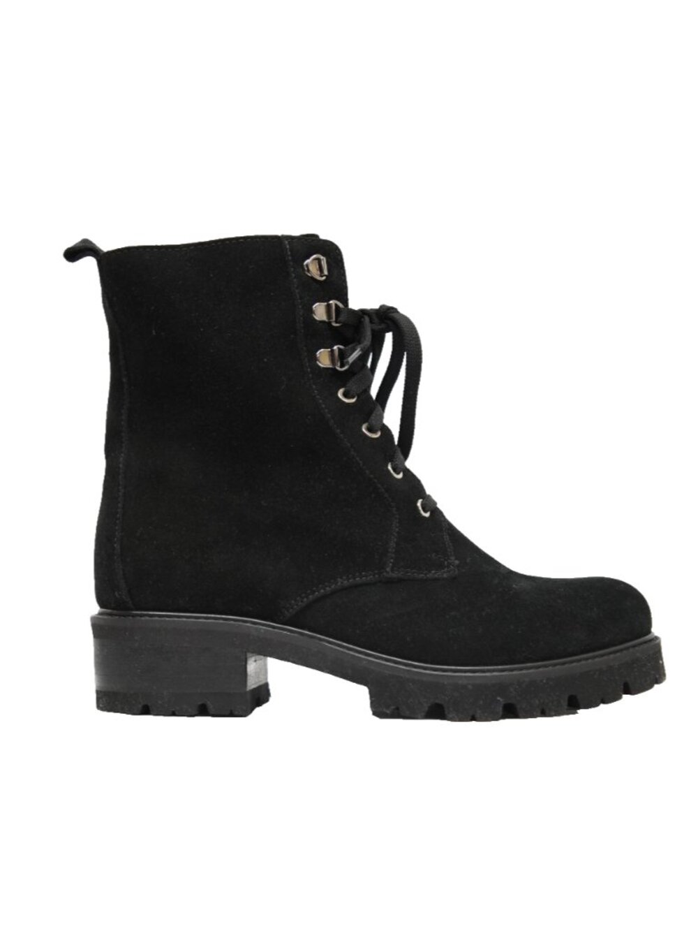 New! LA CANADIENNE Jacques Waterproof Hiker Lug Boot Black Suede Size 9 DD560